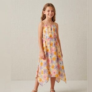 H&M Floral Casual Dress with Pink and Yellow Flowers.